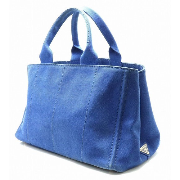Prada Bag Canapa Blue Tote Denim - Picture 1 of 9